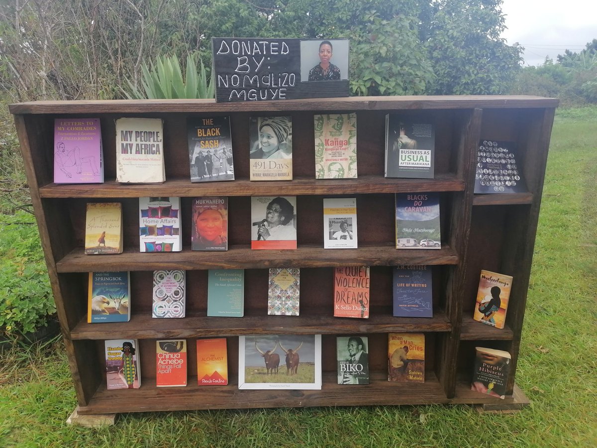 ...these are the first two complete bookshelves donated to our community library...currently, there are four bookshelves being built that are paid for...we need fourteen morePlease donate a bookshelf for yourself, business or NPO...it cost R800 per bookcase...  #worldbookday