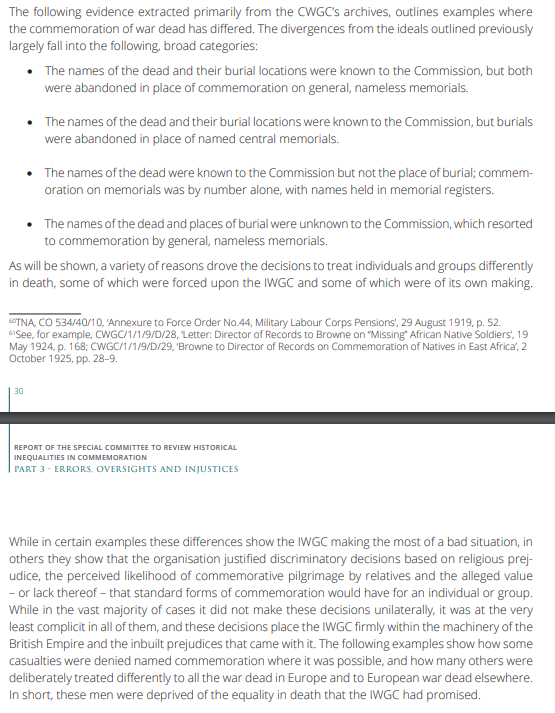 Similarly the problems of commemoration are explored, with racist attitudes pushing & dismissing need for commemoration according to perceptions of local cultures.It's about six pages long, here is the summary. /12