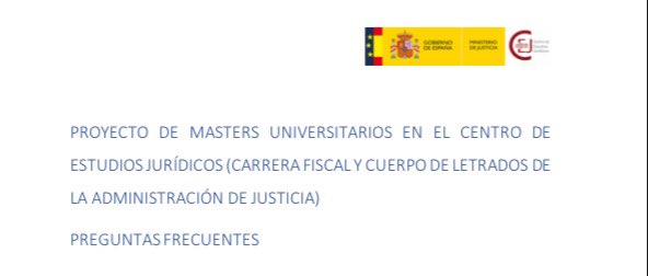 cejmjusticia's tweet photo. 📎Actualización 22/4/21 del documento #FAQ para el proyecto de masters universitarios #CEJ para la Carrera Fiscal y el Cuerpo de Letrados de la Administración de Justicia
📎Incorporación de preguntas frecuentes 11-15

▫️Consúltalo aquí ⬇️
https://t.co/Hskmh4vBJt https://t.co/ftlPWnmezk