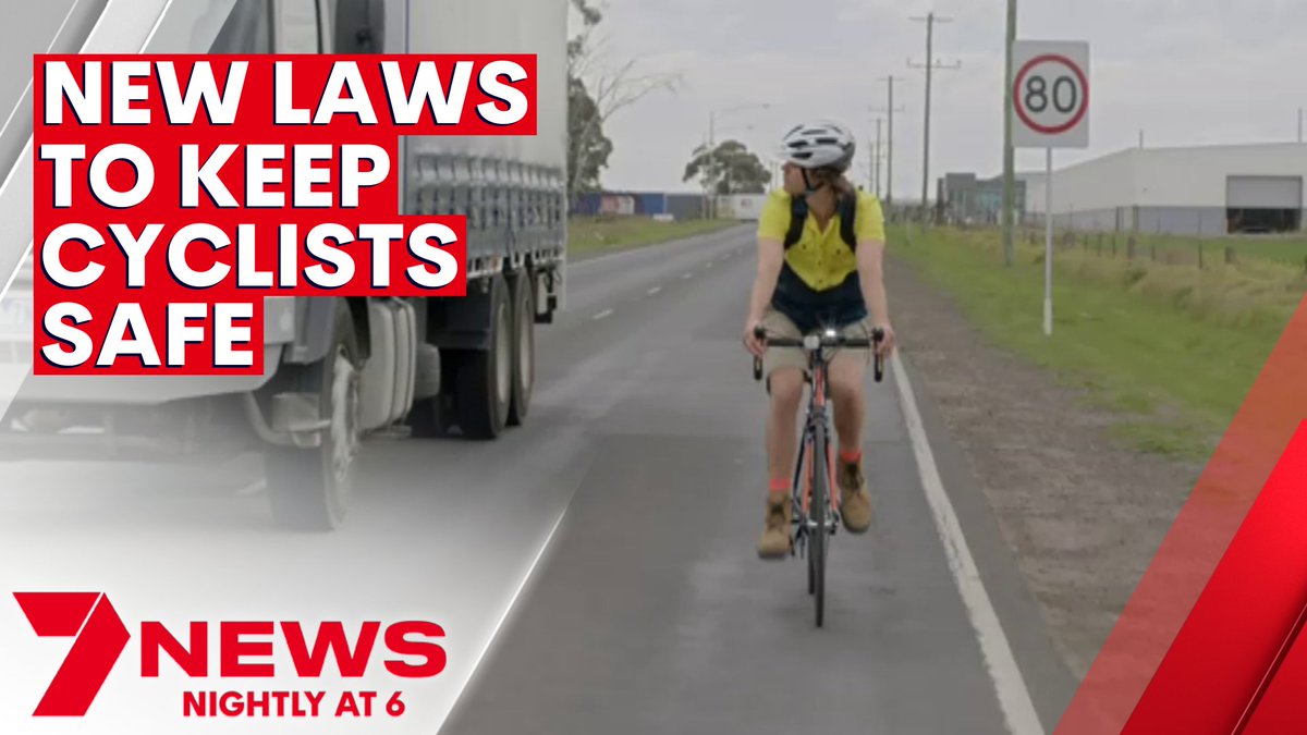 From Monday, a metre matters, as new laws come into force to make drivers give cyclists more space. Drivers who break the rules face hefty fines, but police say it will save lives. youtu.be/y56q84akmPk <a href="/LouisaCheatley/">Louisa Cheatley</a> #7NEWS