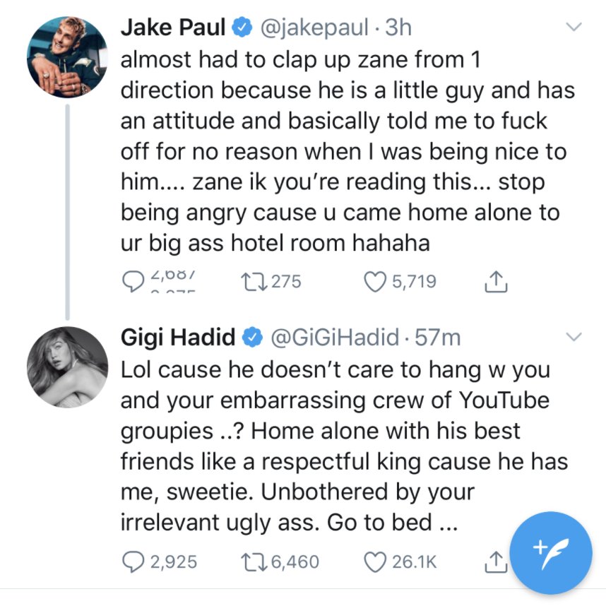 Happy birthday Gigi Hadid, never forget when she dragged Jake Paul through the mud 