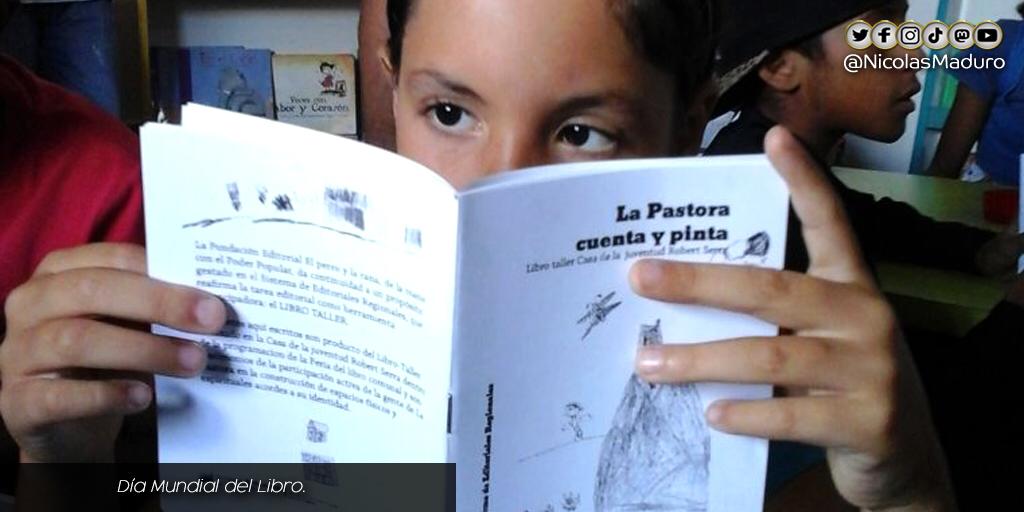 Celebremos el Día Mundial del Libro, compartiendo la alegría que representa, para los soñadores y soñadoras, el arte de la buena lectura. Un hábito transformador que alimenta el alma y nos enseña a creer en un mundo nuevo, posible. ¡Leer Nos Libera!