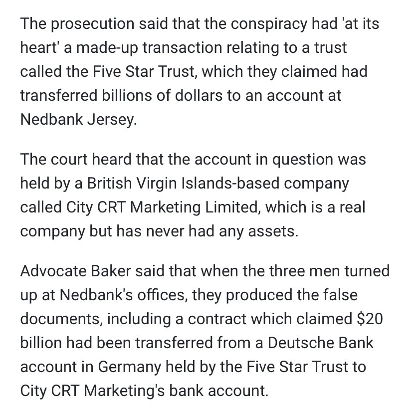 So why does Five Star Trust sound familiar? As  @JvanLogg pointed out yesterday, the account number Sexwale "revealed" yesterday was linked to a Five Star Trust scam.(Yes, that is the PIN for a $42m account, in a letter) https://twitter.com/JvanLogg/status/1385231556411891721
