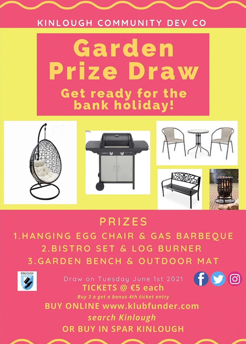 Our next raffle fundraiser is now live. Win some lovely garden furniture. #eggchair #bbq klubfunder.com/Clubs/Kinlough…