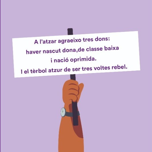 ILP3VoltesRebel's tweet photo. 🟣 Acabar amb les discriminacions sempre suposa una rebel·lia i en tenim exemples com puga ser el vot femení o la jornada laboral de 40 hores.
📜 El poema de Maria Mercè Marçal “Divisa” és emblema per al moviment feminista d’esquerres, com també volem que ho siga la ILP. https://t.co/wKEHbuAYMB