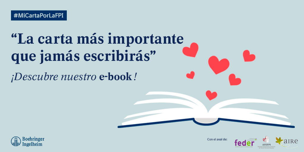 BoehringerES's tweet photo. Durante la #SemanaFPI 2020 pedimos a la población que compartiera mensajes de ánimo con personas que viven de cerca la #FPI. En el #DíadelLibro, nos llena de orgullo presentaros el resultado 👉 https://t.co/hoGfjUVqlD. ¡Un e-book lleno de mensajes inspiradores! ¿Qué te parece? https://t.co/e4VHAupYQH