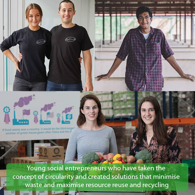 From food redistribution and hotel soap #recycling to by-product-sourced beauty products, young social entrepreneurs who have taken the concept of circularity &amp; created solutions that minimise waste &amp; maximise resource reuse &amp; #recycling bit.ly/3emJ577
