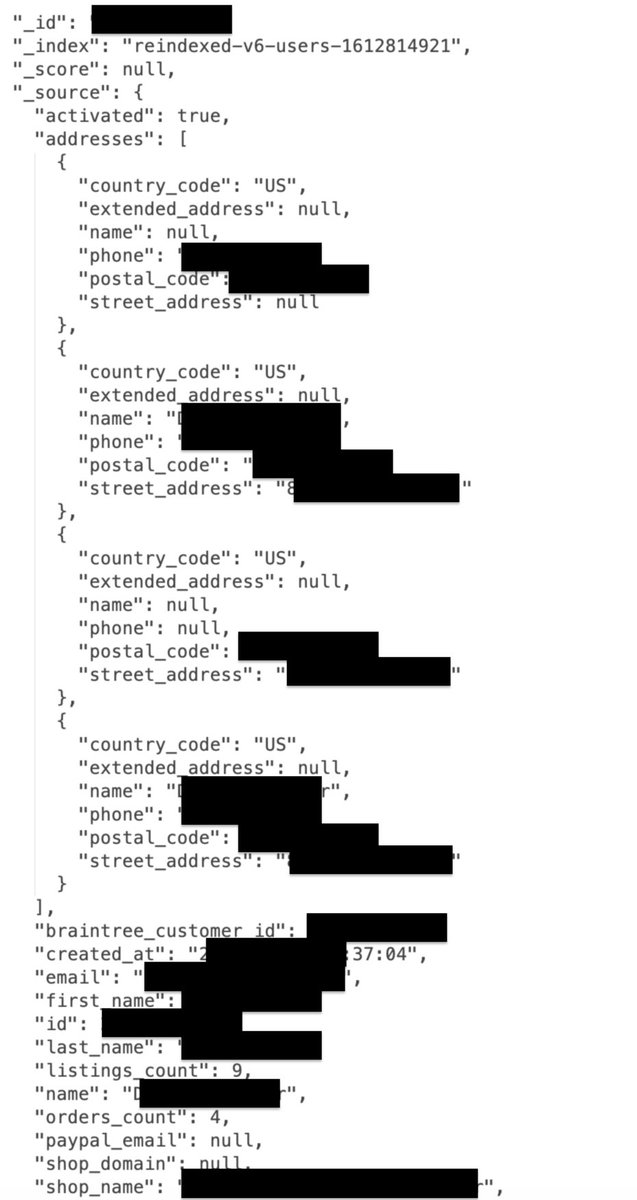Bob Diachenko Just Completed Analysis Of The Samples Seems Like It Was Data Of 5 6m Reverb Users Exposed Via Unprotected Es Cluster Incl Full Name Email Postal Address Phone Listing Order