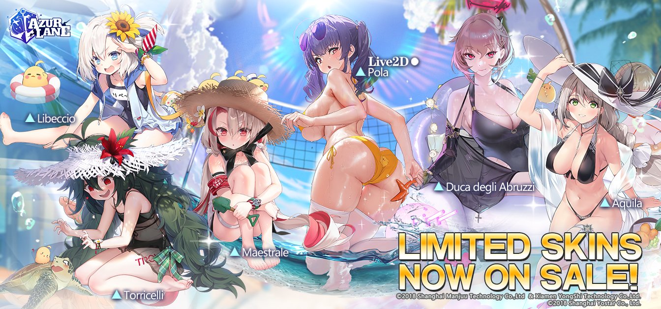Azur Lane Official on X: Dear Commander, These shipgirls are enjoying the  beach in swimsuits, do you want to join them? The following swimsuit skins  are available till 55 11:59 P.M. (UTC-7) 