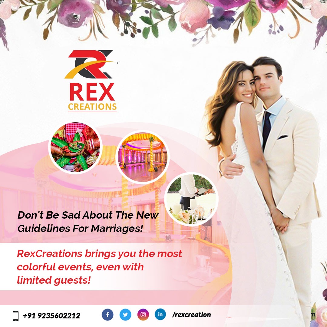 CreationsRex's tweet photo. Don't be sad about the new guidelines for marriages!
Rex creations brings you the best most colorful events, even with limited guests!

 For more details contact us
 Info.rexcreations@gmail.com
 9235602212 https://t.co/eV7WRPYgX2