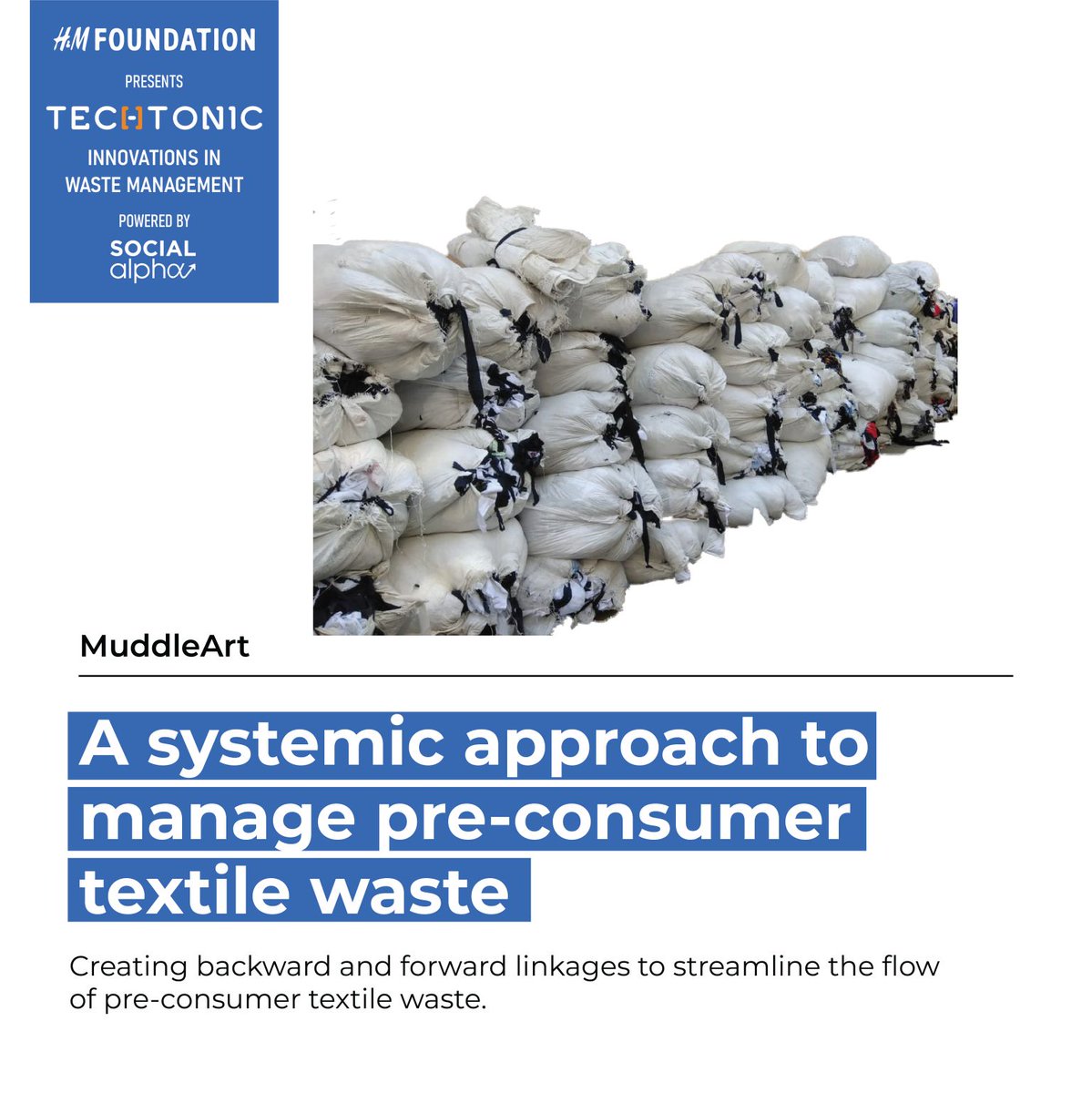 MuddleArt's tweet photo. Thank you @SocialAlphaIN and @hmfoundation, for acknowledging our concept of organizing the pre-consumer textile waste and supporting us in establishing a Circular Economy in the textile Industry.
#CircularEconomy #textilewaste #wastesolution https://t.co/xt5r5jMkPf