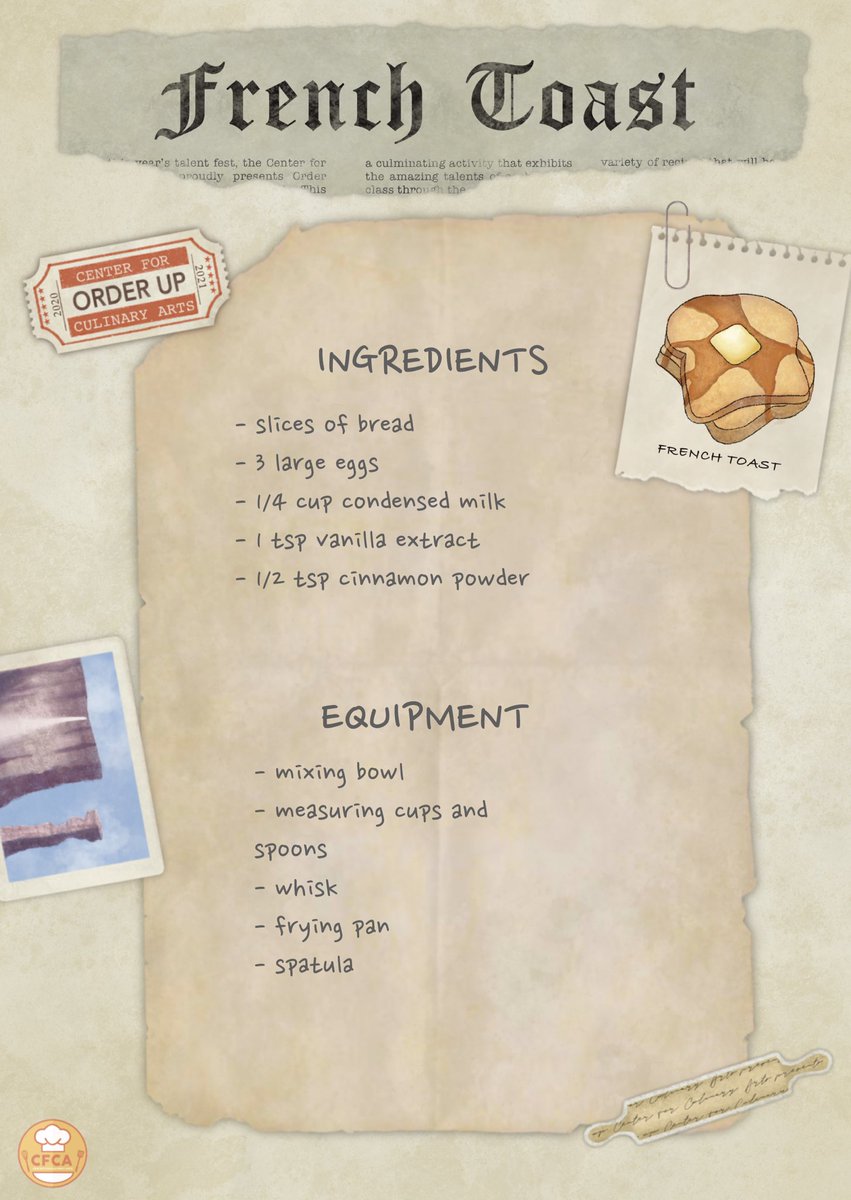 SPCPCulinary's tweet photo. Have you decided on what you want to have? Here’s the menu to guide you if you’d like to join us on our adventure and make them at home! 🍰🥣 #CFCuliOrderUp

Pubmats by Meg Victorino https://t.co/rAyX721PDw