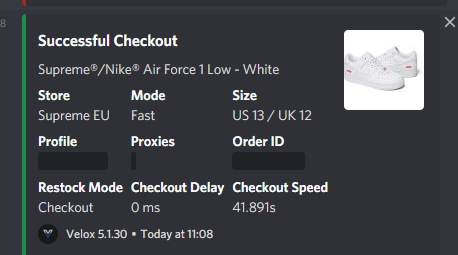 anon66197's tweet photo. light one this morning with a lot of dupes 
thx @MEKRobotics @VeloxBots 
@PrimaProxies 
@PingsEcho monitor ping https://t.co/1pef018192