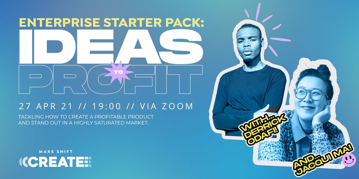 MakeShiftCreate's tweet image. We're having a serious talk next Tuesday about churning your idea into a profitable product called Ideas to Profit. We've gathered two founders; Jacqui Ma from Good Ordering, To answer the questions budding entrepreneurs send in; Join us! ow.ly/rybp50EkQfq