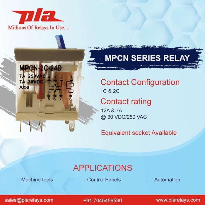 PlaRelays's tweet image. MPCN Series Relay
Contact Configuration
1C &amp;amp; 2C
Contact rating
12A &amp;amp; 7A
@ 30 VDC / 250VAC
Equivalent socket available
plarelays.com
sales@plarelays.com
#plarelays #pluguinrelay #pcbmountrelay #contact #configuration #mpc #mcc #reedrelay #electric #electricalmarket