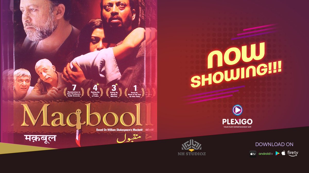 itsplexigo's tweet photo. One of the first films with icon #irffankhan as well as the brilliant duo of #pankajkapoor and #tabu, Maqbool was a breakthrough movie that adapted William Shakespeare’s Macbeth. Now playing on Plexigo!!!
#Plexigo #Maqboolmovie #drama #dramamovie #bollywood #cinema #movies https://t.co/jCmi5qbFjM