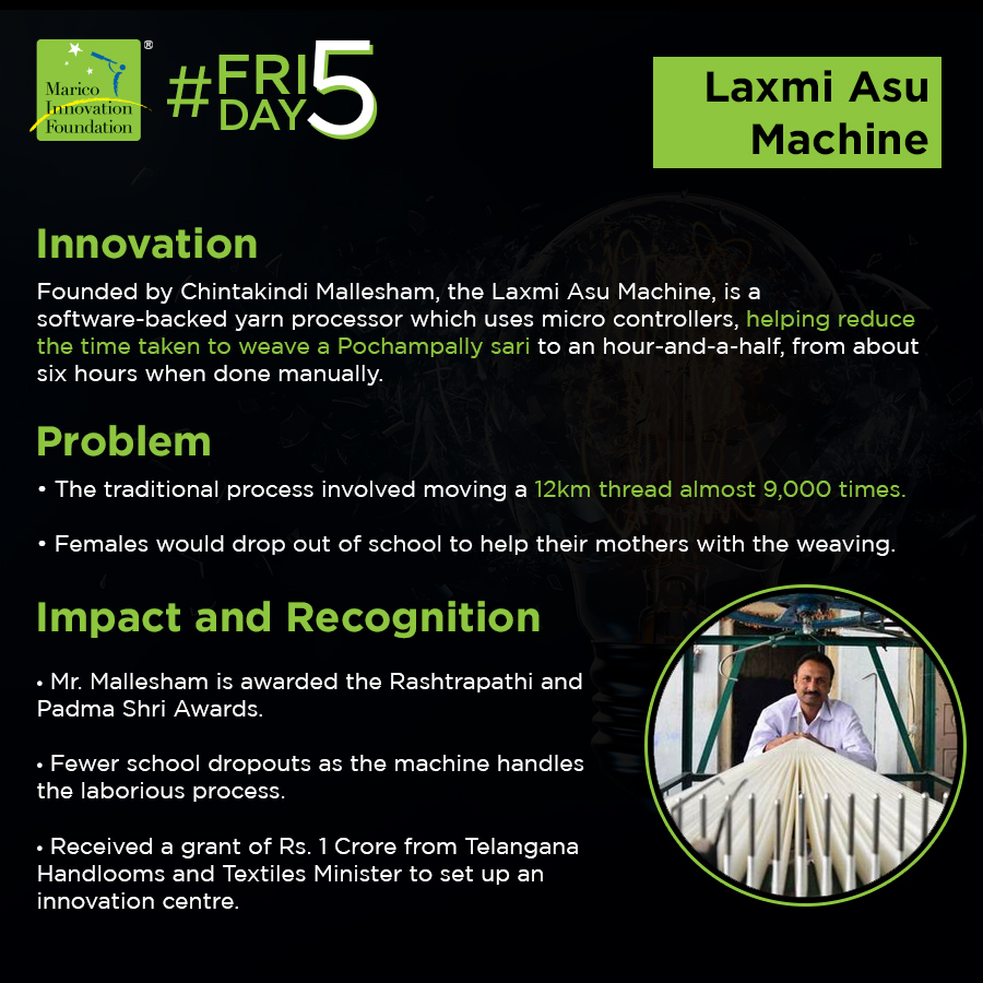 MIF_India's tweet photo. In today's #Friday5, we uncover five such ingenious innovators that have not just dared to think differently but have also been instrumental in successfully implementing their solutions. 

Know of any such innovations? Tag them in the comments below. 

#WorldInnovationWeek https://t.co/DXxb0T3gn9