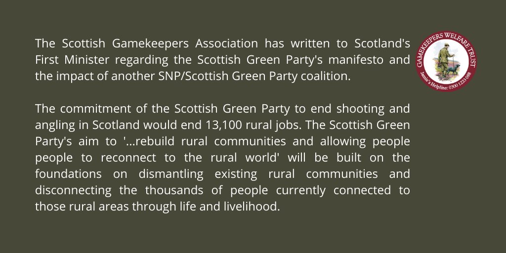 We support @ScotGamekeepers' letter to Scotland's First Minister. #SaveOurJobs #GreenJobCuts