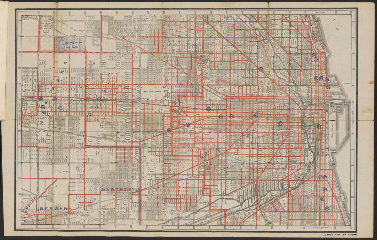 NUL_Transport's tweet image. Owners of electric vehicles in 1910 could find charging stations throughout Chicago thanks to the map shown here, from the Commonwealth Edison company. Find the map in our Digital Collections portal: …lcollections.library.northwestern.edu/items/ec596cbe…