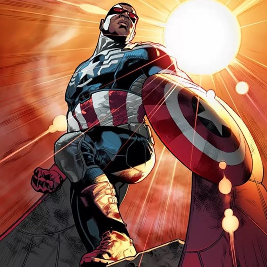 qLxke_'s tweet photo. the new Captain America suit translated over into live action so well https://t.co/VCtwAmwygY