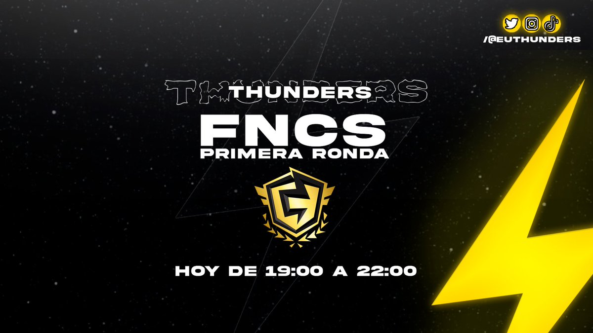 EuThunders's tweet photo. Comunidad, hoy tenemos nuestro primer torneo que vamos a jugar, la fncs ⚡💛
Deseamos mucha suerte a nuestros jugadores y a todos los que jueguen 💛
Mucha suerte Chicos!
 @kokiyt2, @Darkemi22 y @Sfrody1 ⚡👀
#welcomethunders #gothunders #eSports #thunders #fncs #fortnite https://t.co/Qy65QVpK0X