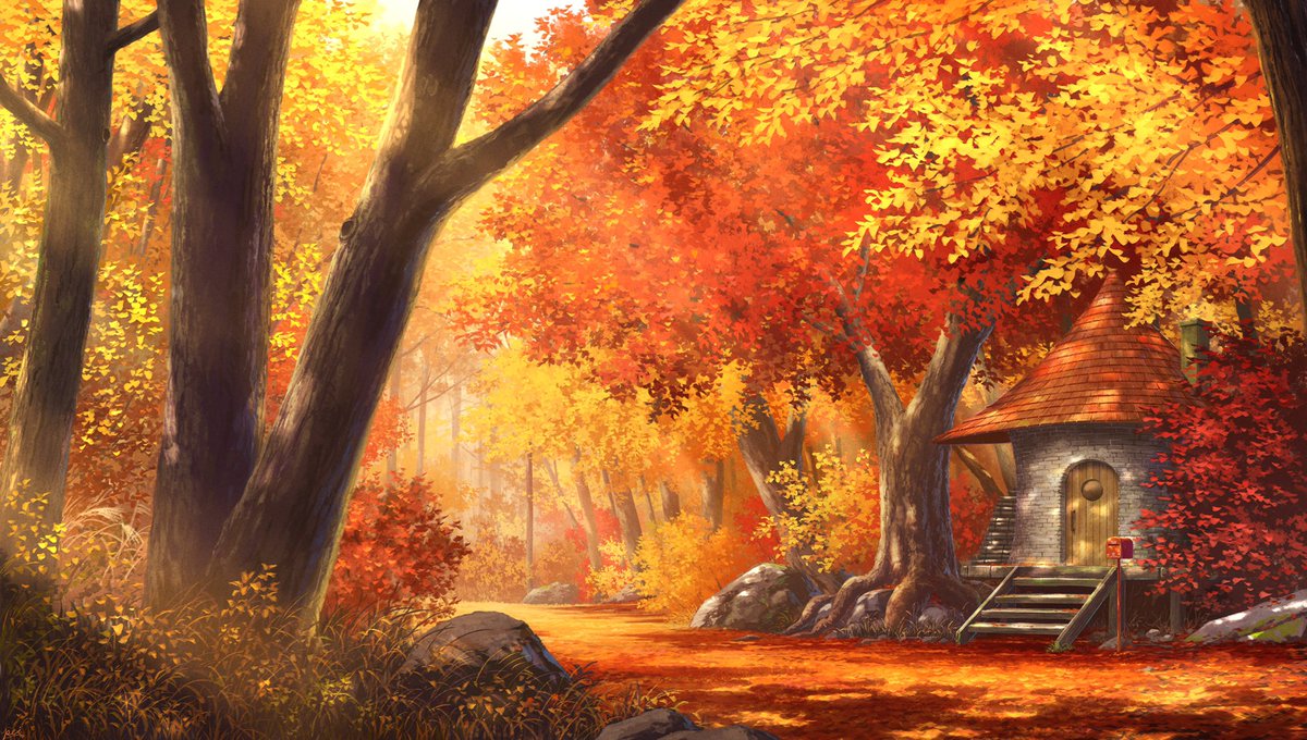 scenery tree no humans autumn nature outdoors autumn leaves  illustration images