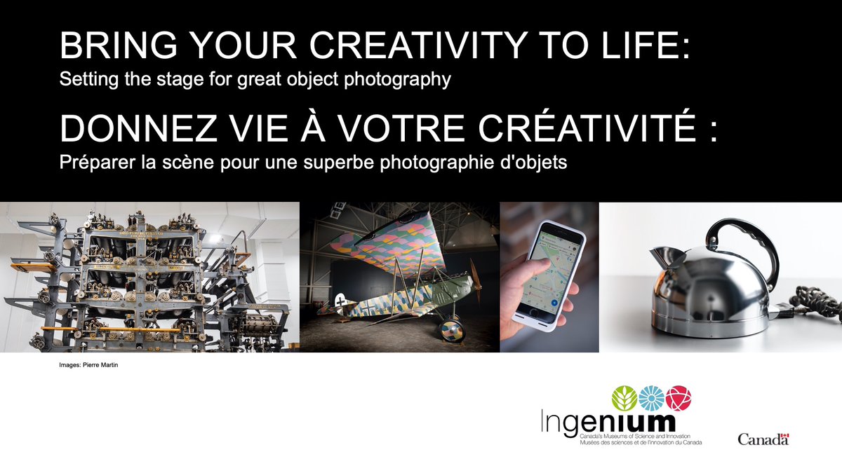 L_DiVito's tweet photo. The @IngeniumCa #DigitalInnovationLab has been running #webinars on internal digital expertise for staff. Today, Pierre Martin gave a fantastic overview of object #photography best practices, including tips and tricks when using a #smartphone. https://t.co/5O94qG5Fcf
