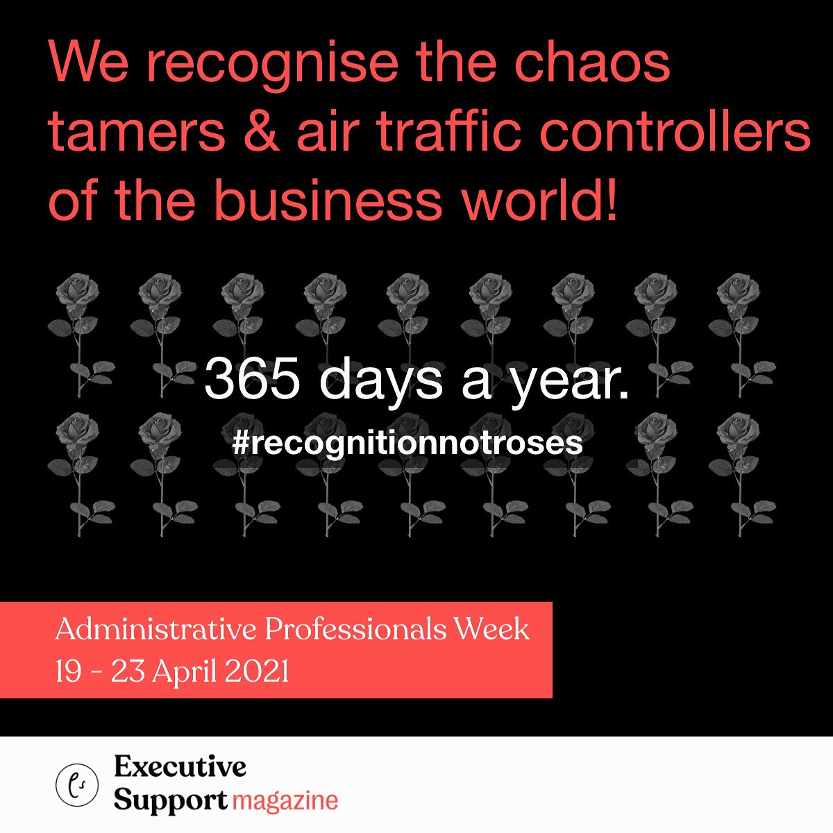 lucybrazier's tweet image. Thank you for all your support of our Administrative Professionals Week campaign this week. 
We are proud to recognise you as the professionals that you are, 365 days a year.
#recognitionnotroses #executiveassistants #administrativeprofessionals #AdministrativeProfessionalsDay