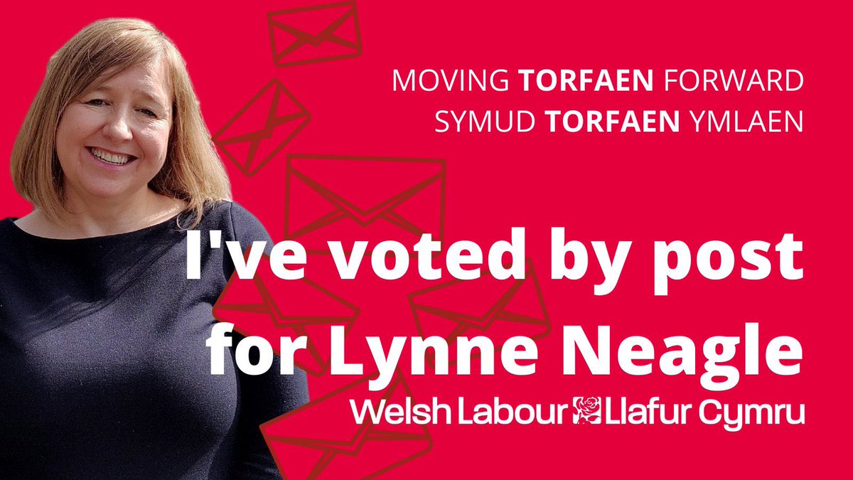 I’ve just voted by post for Lynne Neagle in Torfaen. She’s always been a passionate, committed and driven Senedd Member for Torfaen. Long may it continue 
#MovingWalesForward
