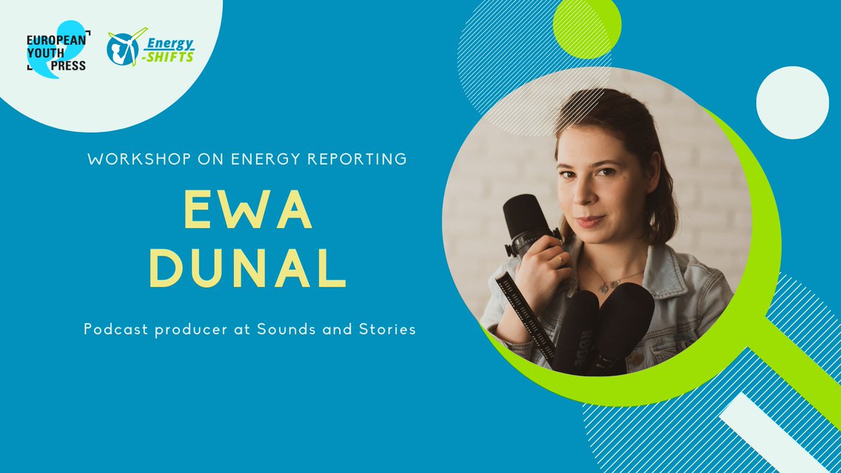 European Youth Press (@youthpress) on Twitter photo 🎙Our second trainer for the workshop on energy reporting organised w/ <a href="/EnergyShiftsEU/">Energy-SHIFTS</a> is Ewa Dziardziel-Dunal. Ewa is a journalist & podcast producer at @SoundsandStories. During the workshop, she'll share with the participants all her insights on podcast producing & publishing. 🎙Our second trainer for the workshop on energy reporting organised w/ <a href="/EnergyShiftsEU/">Energy-SHIFTS</a> is Ewa Dziardziel-Dunal. Ewa is a journalist & podcast producer at @SoundsandStories. During the workshop, she'll share with the participants all her insights on podcast producing & publishing.