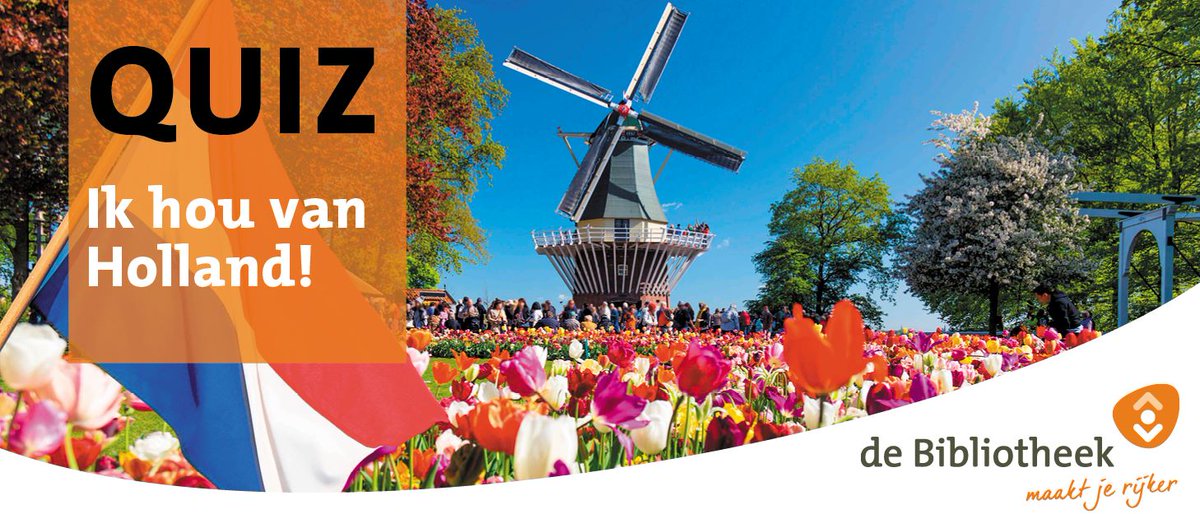 Exclusief voor leden van de bibliotheek. 

Maak van Koningsdag 2021 een online feestje en test jouw kennis met de ''Ik hou van Holland'' quiz. Opgeven kan  dit weekend: bibliothekendrenthe.nl/ik-hou-van-hol…