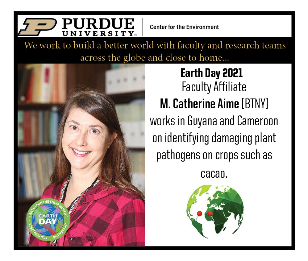 #EarthDay may have been yesterday, but it's still #EarthWeek (plus, every day is Earth Day to us) so check out Purdue Botany &amp; Plant Pathology professor Cathie Aime's work on multiple continents! bit.ly/3v2W8RQ