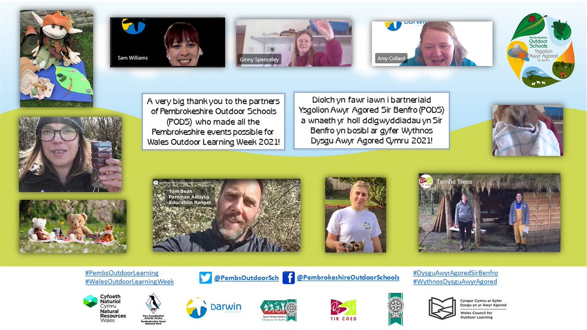 PembsOutdoorSch's tweet photo. A big thank you to the partners of @PembsOutdoorSch who made all the events over the last week possible!😃🌳📕
Thank you @Pembscoasttrust, @darwincentre, @tir_coed, @sportpembs and @Pembrokeshire. Thank you @NatResWales who launched (WOLW) in 2019 with @WalesCouncil4OL! 🙏 https://t.co/PwCUqvRyoT