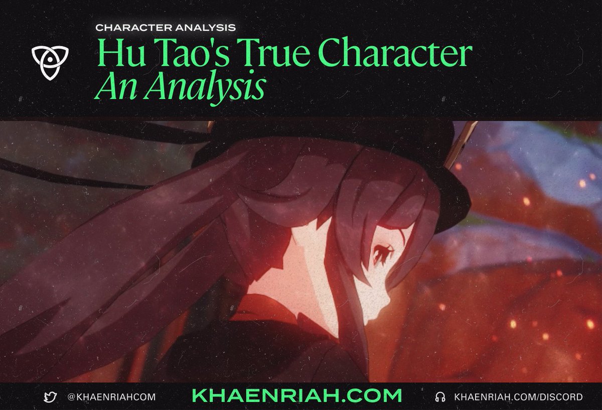 Beyond pranks, whimsy, & order, Hu Tao is one of the most complex characters in Genshin Impact.She doesn't only respect death, she *rejects* it. In a world ruled by the gods, is it time for mortals to go beyond the cycles?Here's a (long-ish) analysis, thread incoming below ↓
