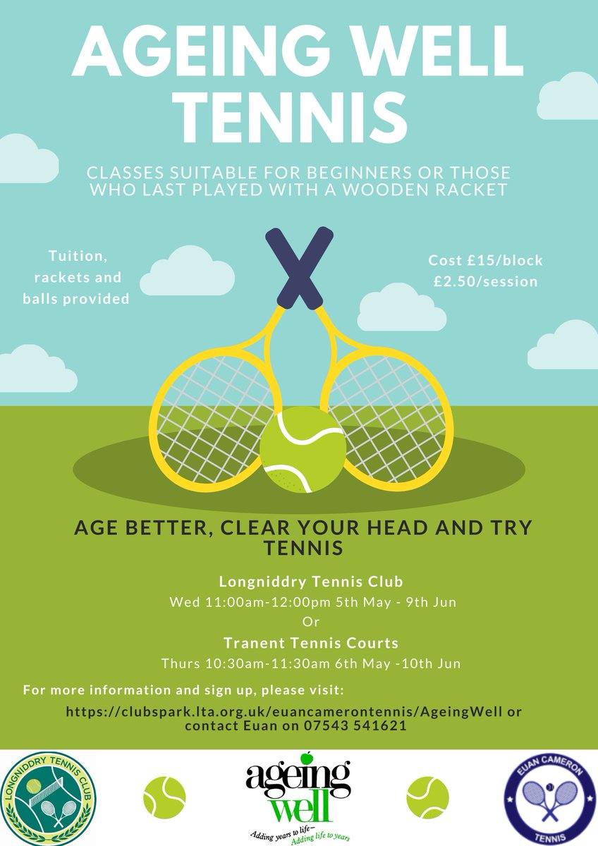 We are excited to be partnering up with <a href="/LongniddryTenni/">Longniddry Tennis Club</a> and Tranent Polson Park to offer a 6 week Tennis course with each session covering something different to give you the skills to play Tennis.

If you are interested, don't forget to book your place!