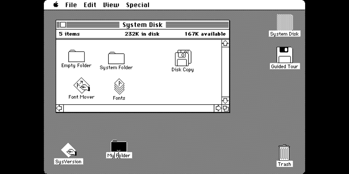 Mac OS System 1.0. Released on December 29, 1984The Macintosh "System 1" is the first version of Apple Macintosh operating system and the beginning of the classic Mac OS series.