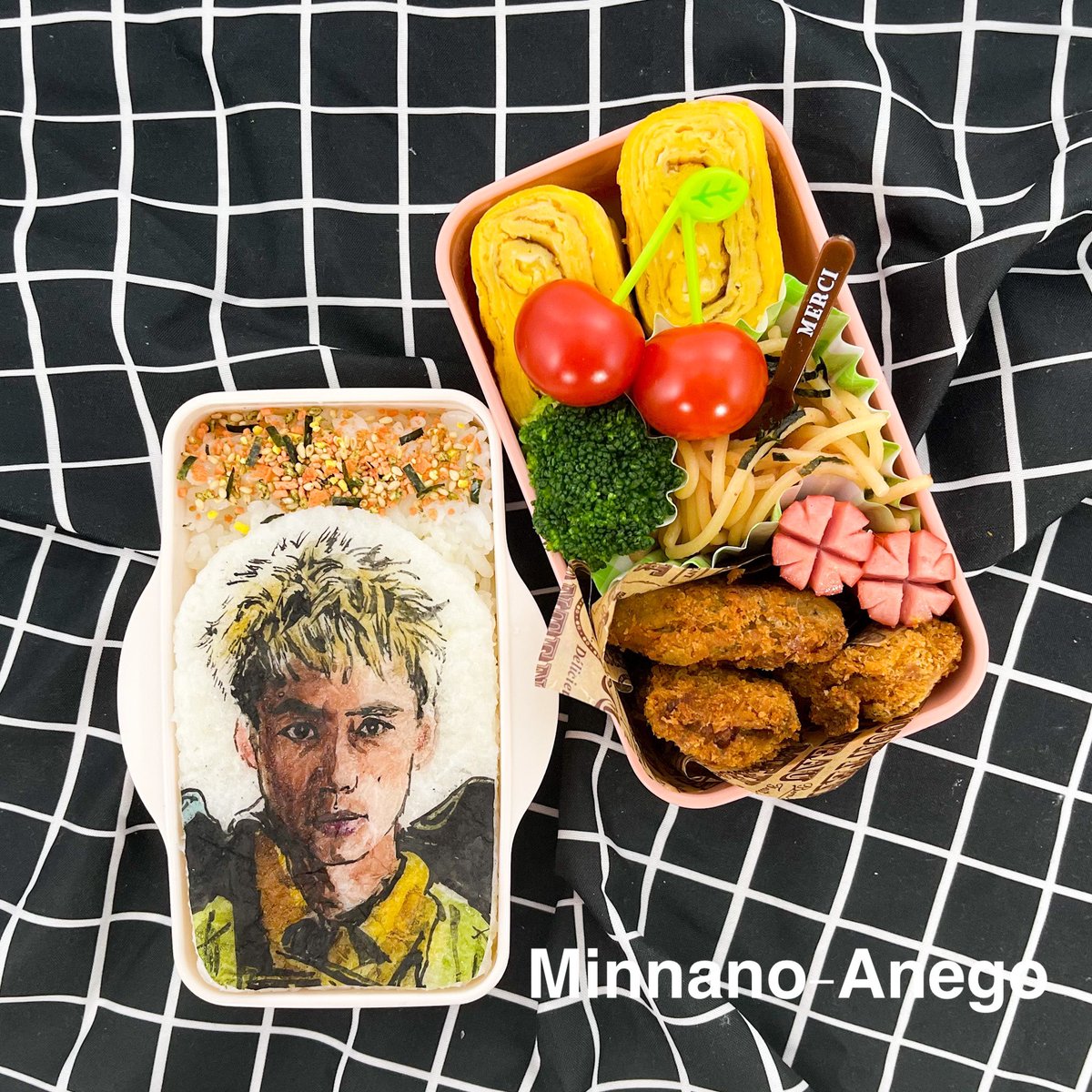 AnegoMyu's tweet image. DOBERMAN INFINITY『P-CHO』弁当💖
ameblo.jp/myu-ne-ne/entr…

#DOBERMANINFINITY #konomama #PCHO #お弁当 #キャラ弁 #オブラートアート #オブアート #娘弁当 #社会人弁当 #二段弁当 #フーディーテーブル