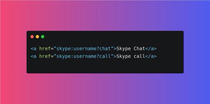 8. Make a skype call / chatDid you know you can create a link for skype chat or call?