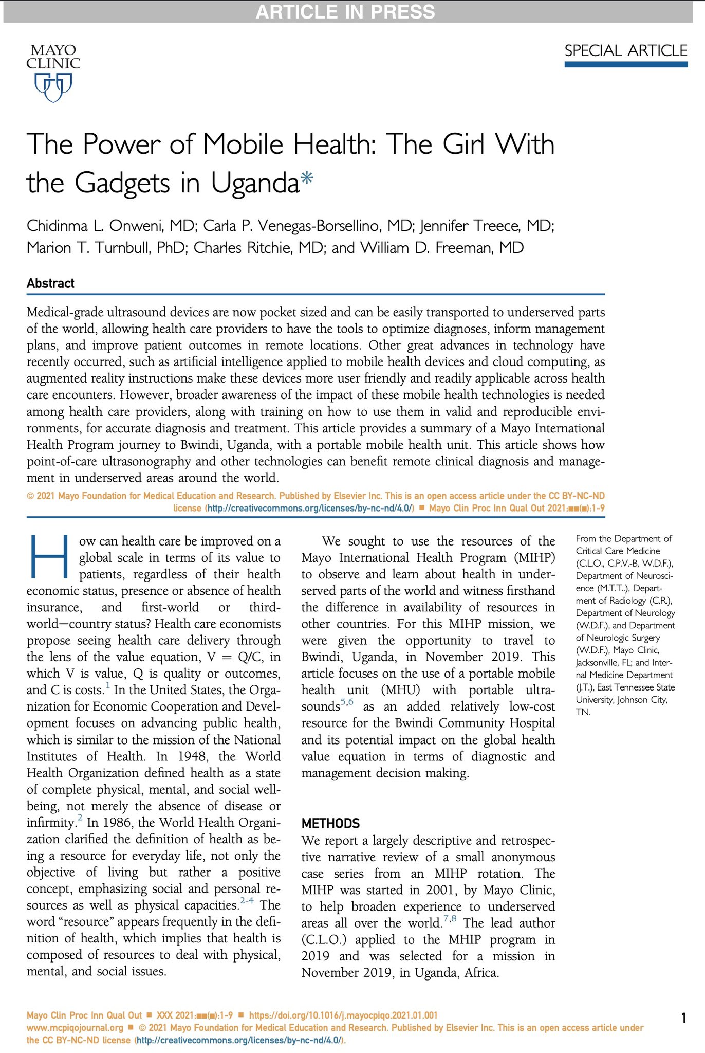 W David Freeman Md Fncs Faan Proud Of Dr Chidinma Onweni And Her Mayo Clinic International Program Mihp Work In Uganda Helping To Serve The Underserved And To More Rural