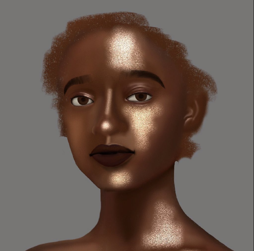 7. Additional highlights that I may have intentionally or accidentally missed. The light areas are enough I think but for that extra shineeee I do this. I use the noise brush to color AND blend, sometimes change the layer to ‘add’ depending on its brightness and call it a day
