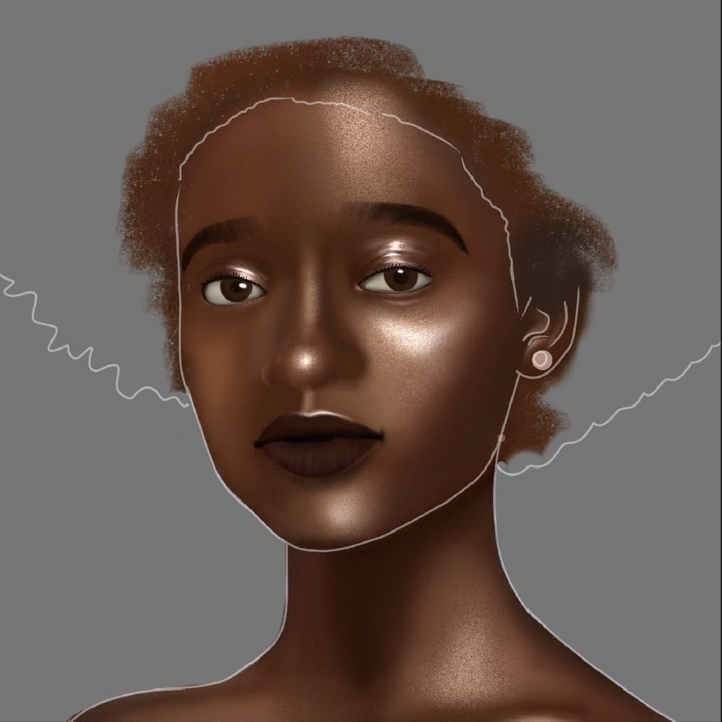 7. Additional highlights that I may have intentionally or accidentally missed. The light areas are enough I think but for that extra shineeee I do this. I use the noise brush to color AND blend, sometimes change the layer to ‘add’ depending on its brightness and call it a day