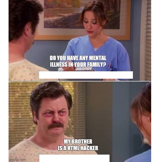 ByteThisCoding's tweet image. #parksandrecreation #html #hacknasawithhtml #coding #programming #codingmemes #programmingmemes #bytethis #computermemes