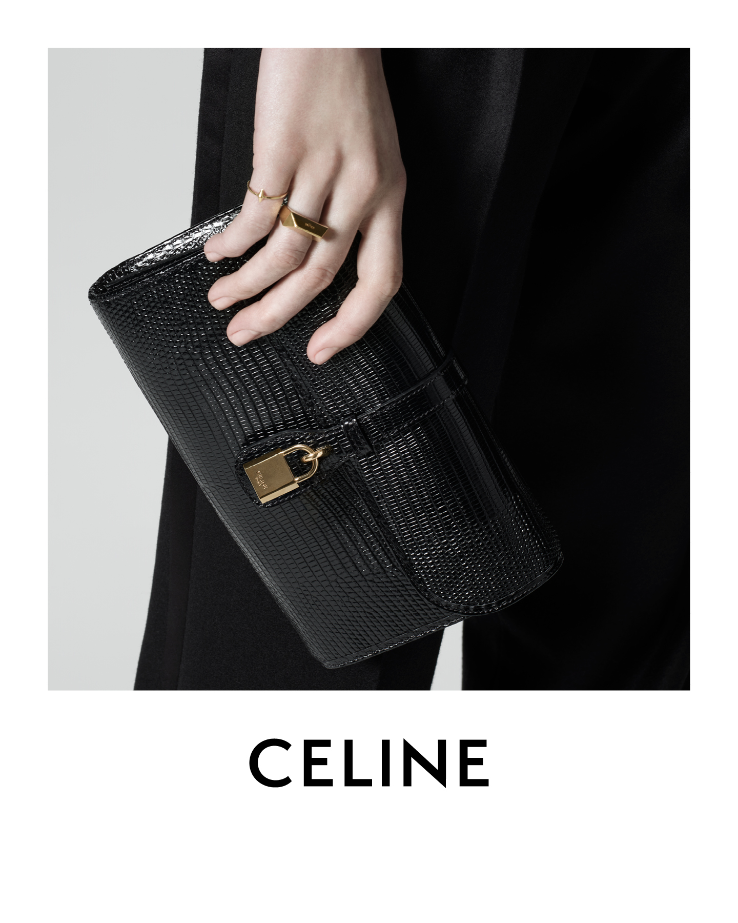 Celine Tabou Shoulder Bag Black Calfskin