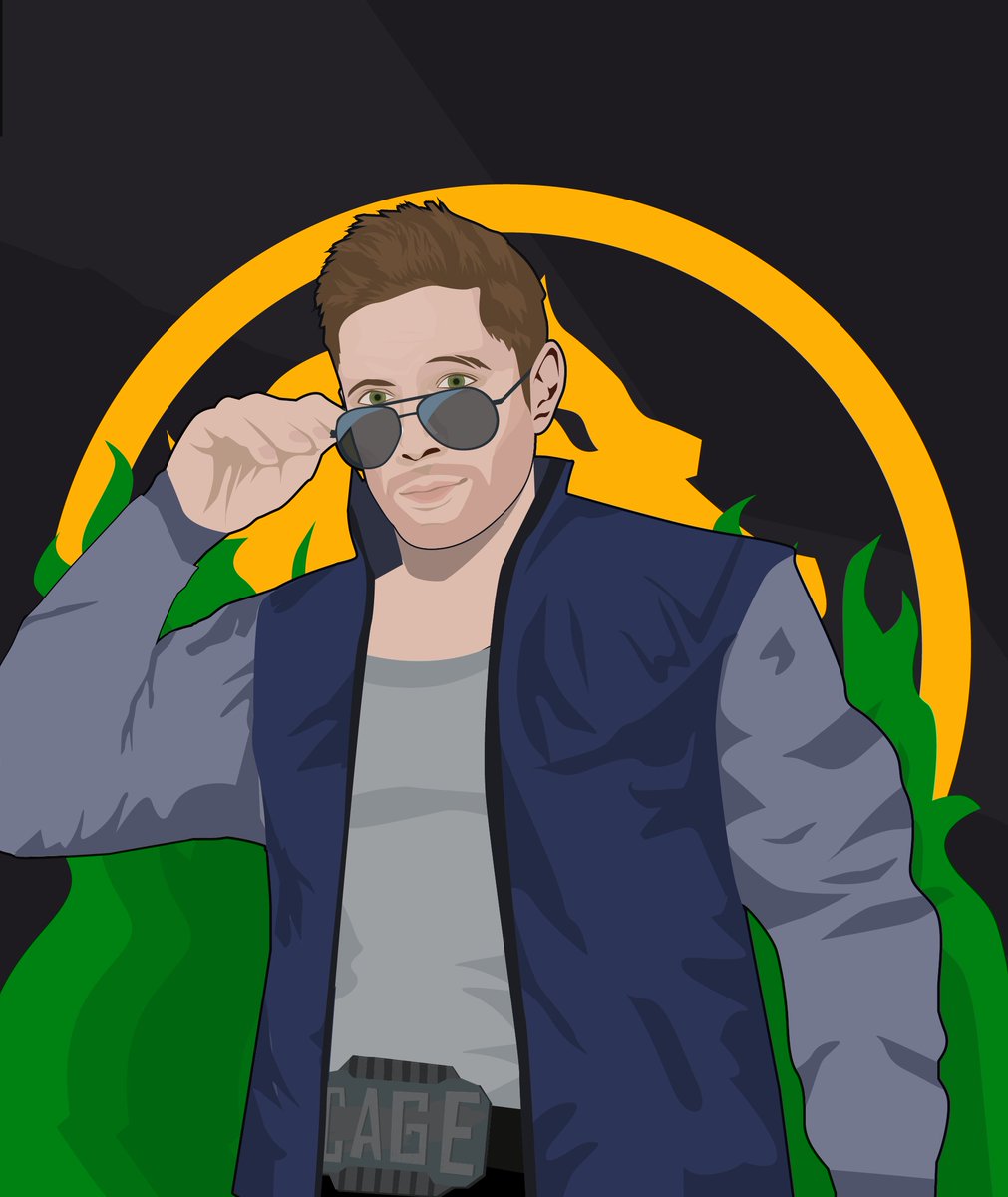 Chief70819638's tweet photo. I drew @JensenAckles as Johnny Cage from the poster that we can see in the new movie finale. Hope @warnerbros  will choose wisely and offer this role to him. Best fancast. You've got Caged @Todd_Garner @Joe_Taslim @TheLewisTan #MortalKombatMovie #MortalKombat #mortalkombat2021 https://t.co/iITfkzOe5w