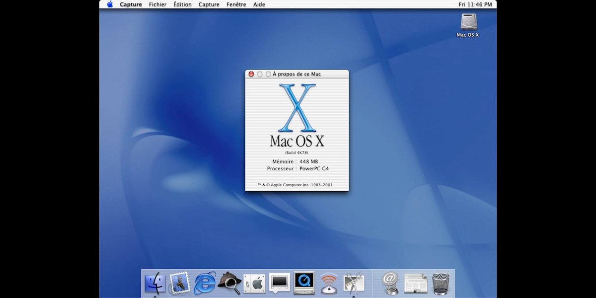 Mac OS X, 2001In early 2000 Apple announced their new Aqua interface and in 2001 the company released it with their brand new operating system called Mac OS X.