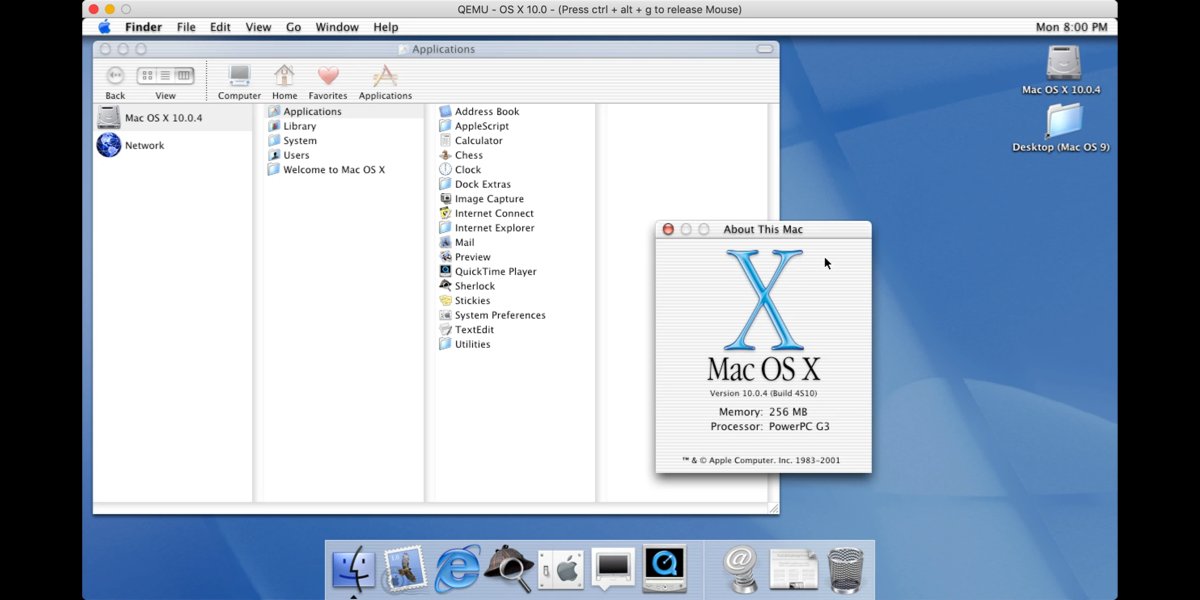 Mac OS X, 2001In early 2000 Apple announced their new Aqua interface and in 2001 the company released it with their brand new operating system called Mac OS X.