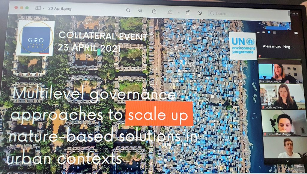 Addressing multilevel governance is central to roll out #NbS at scale. Interesting to hear today so many concrete experiences & possible actions to implement with significant impact. Thanks @UNEP @UNDP for your support!#G20Italy #ClimateSustainability