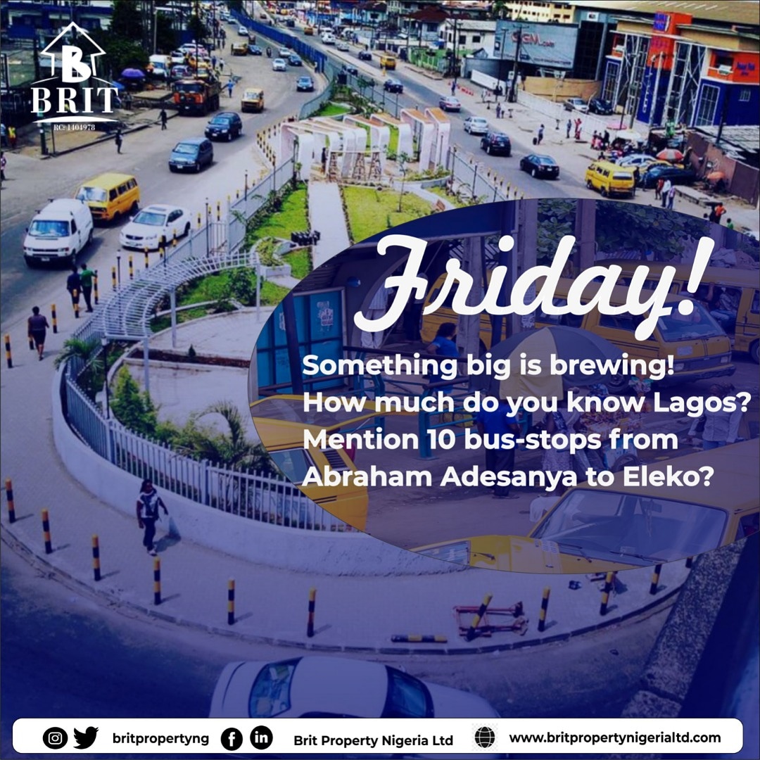 BritProperties's tweet photo. TGIF๐๐๐
How well do you know this part of Lagos?
Comment and tag 5 friends you think would know.
Happy weekend.
#TGIF
#FridayVibes
#abrahamadesanya
#britproperty
#britinvest https://t.co/QjanasvoQL
