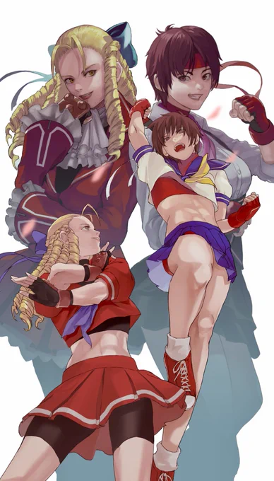 かりんVSさくら
長年のライバル的なイラストに
#格ゲーキャラ描こうぜ 
#ストリートファイター 
#StreetFighter 
#Commission 