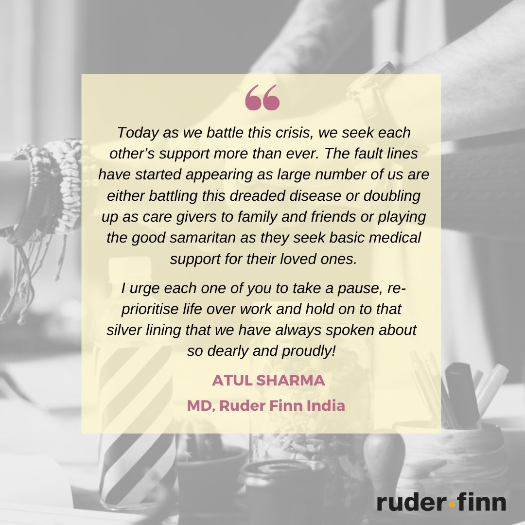 RuderFinnIndia's tweet photo. Ruder Finn upholds its value of empathy. Here is a message from our MD, @atulogical.
#RFTogether #LifeAtRF #RFReinvent
@radhikammehta @shiprasingh_79 @proteekdey https://t.co/rrAOzU7IlH